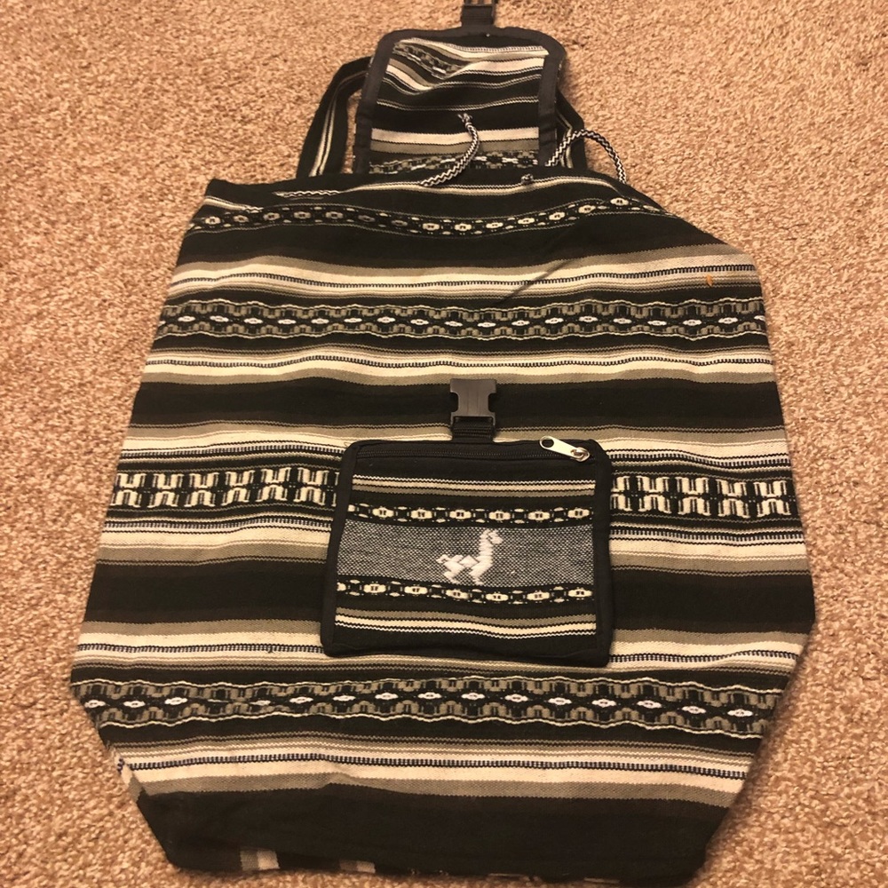 Homemade Peruvian Backpack with Llama on Front